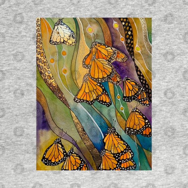 Migration of Monarch butterflies by MistyLakeArt